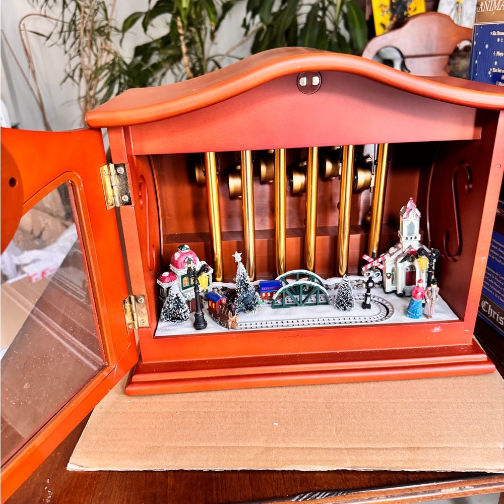 Mr. Christmas animated musical chimes train village